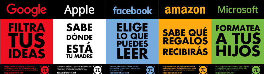 Campaña de carteles GAFAM. La Quadrature du Net..